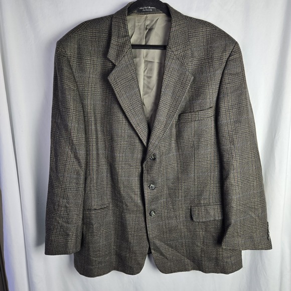 Vintage Other - Gianfranco Ruffini Lambswool Sport Coat Blazer 48R Glen Plaid Academia Old Money